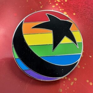 DISNEY PARKS PIN Pride Ball Pixar Rainbow Stripes Star Enamel Badge Rare HTF